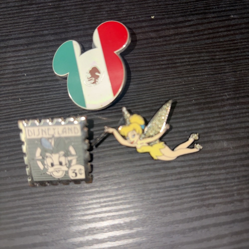 Lot of 3 Disneyland Pins Daisy Tinker Bell Mickey Mouse